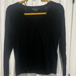 Pendleton Women's Classic Black V-Neck Sweater 100% Merino Wool Size Small